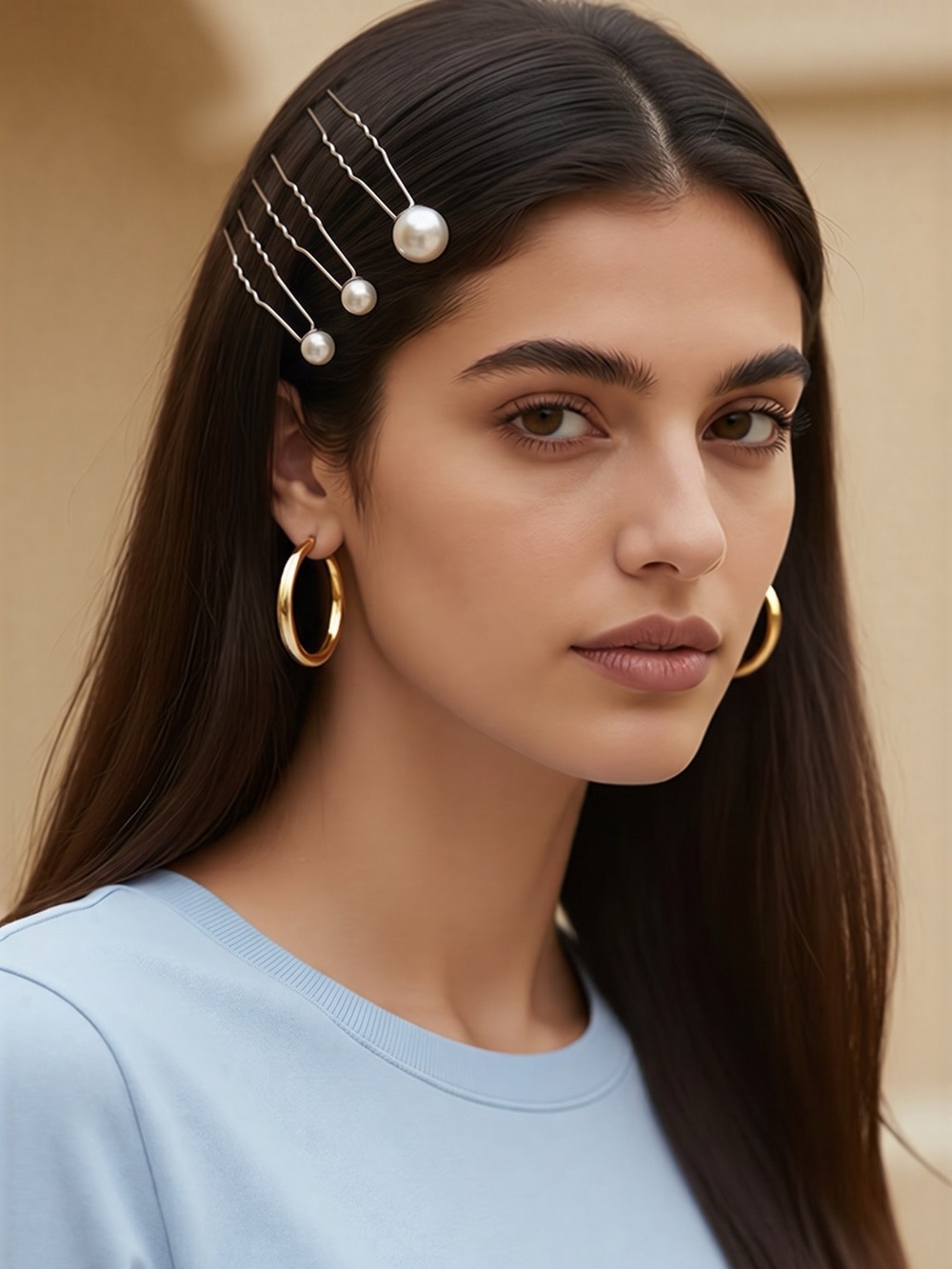 Faux Pearl Cluster Hair Pins - Set Of 4
